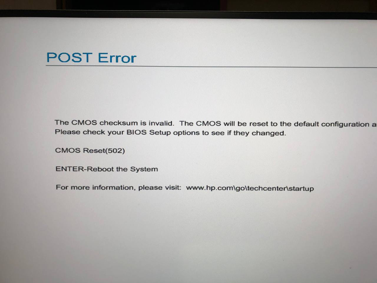 HP POST 502 Error